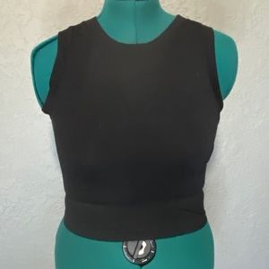 ONE SIZE FITS MOST Black Muscle Tee Crop Top!